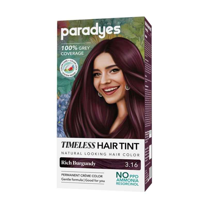 Paradyes Timeless Hair Tint Permanent Creme Hair Colour - Rich Burgundy