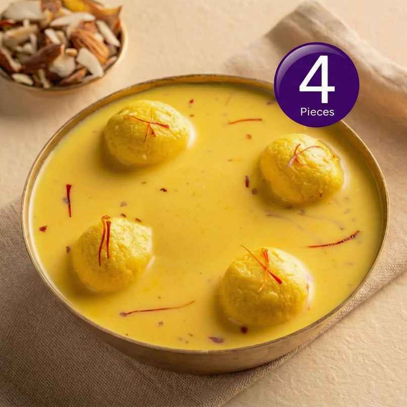 Kesari Rasmalai - 2 pieces x 2