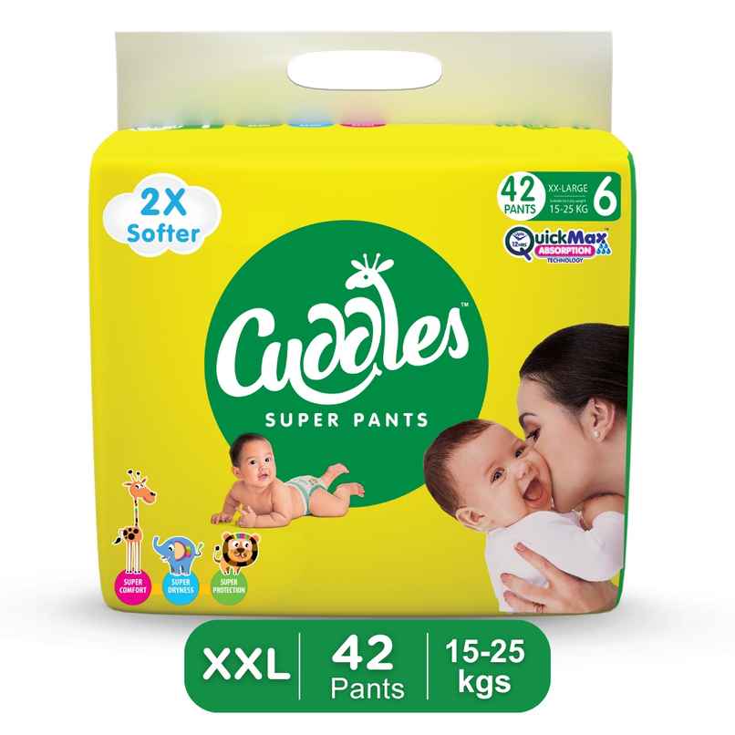 Cuddles Baby Pant Diaper - XXL | 42 Pieces | 15-25kg | Upto 12 hours Protection, 2X Softer