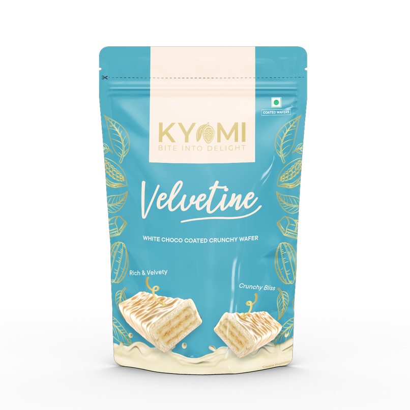 KYOMI Velvetine White Choco Coated Crunchy Wafers
