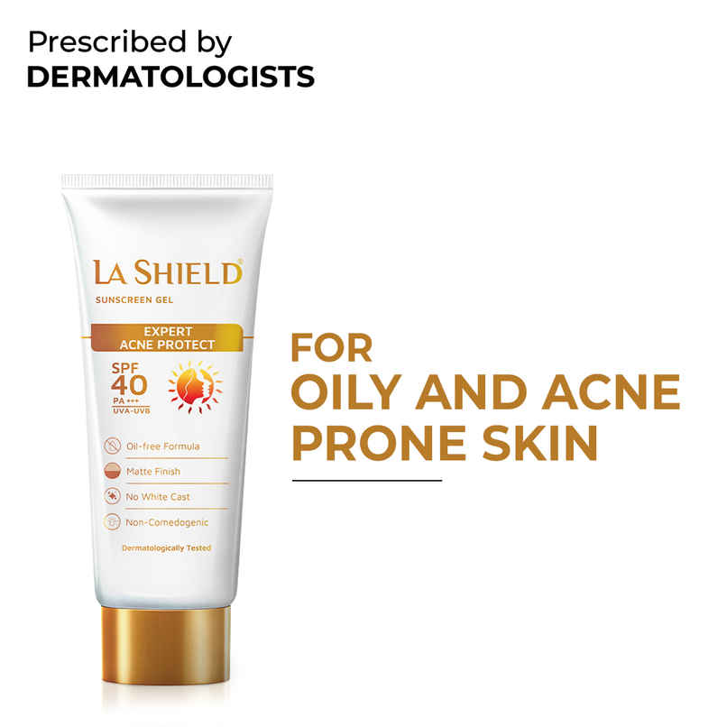 La Shield SPF 40+ & PA+++ Anti Acne Sunscreen Gel