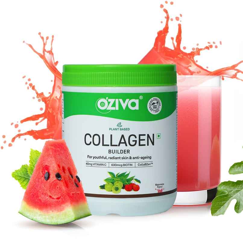 OZiva Vegan Skin Radiance Collagen Powder Supplement - Watermelon