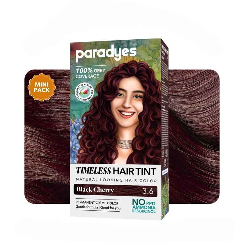 Paradyes Mini Black Cherry Timeless Hair Tint for complete grey Coverage Paradyes Mini Black Cherry Timeless Hair Tint for complete grey Coverage