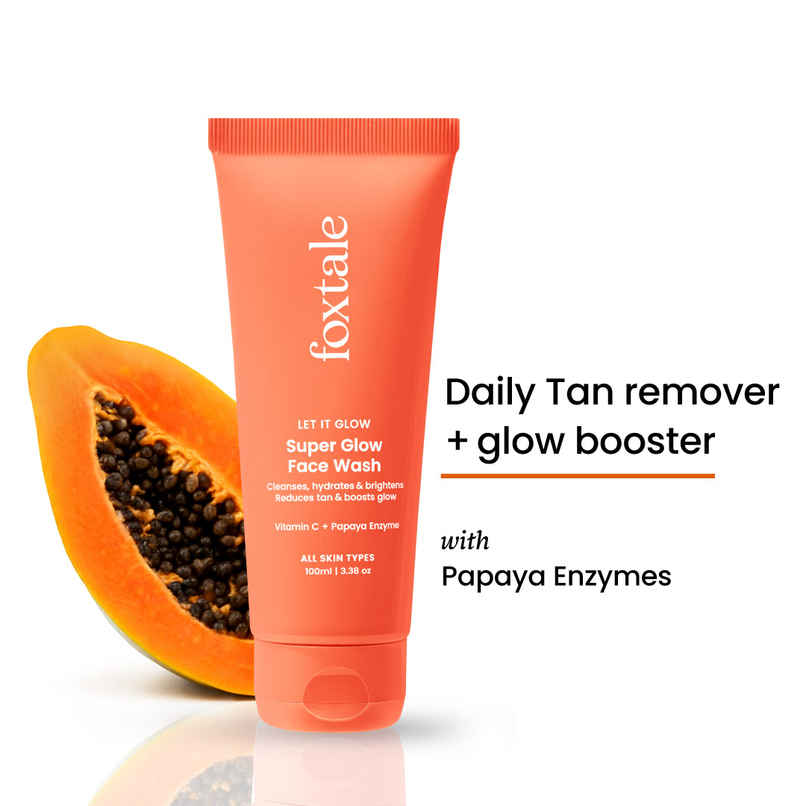 Foxtale Vitamin C Super Glow Face Wash with Papaya enzyme | Reduces Tan | Boosts Glow