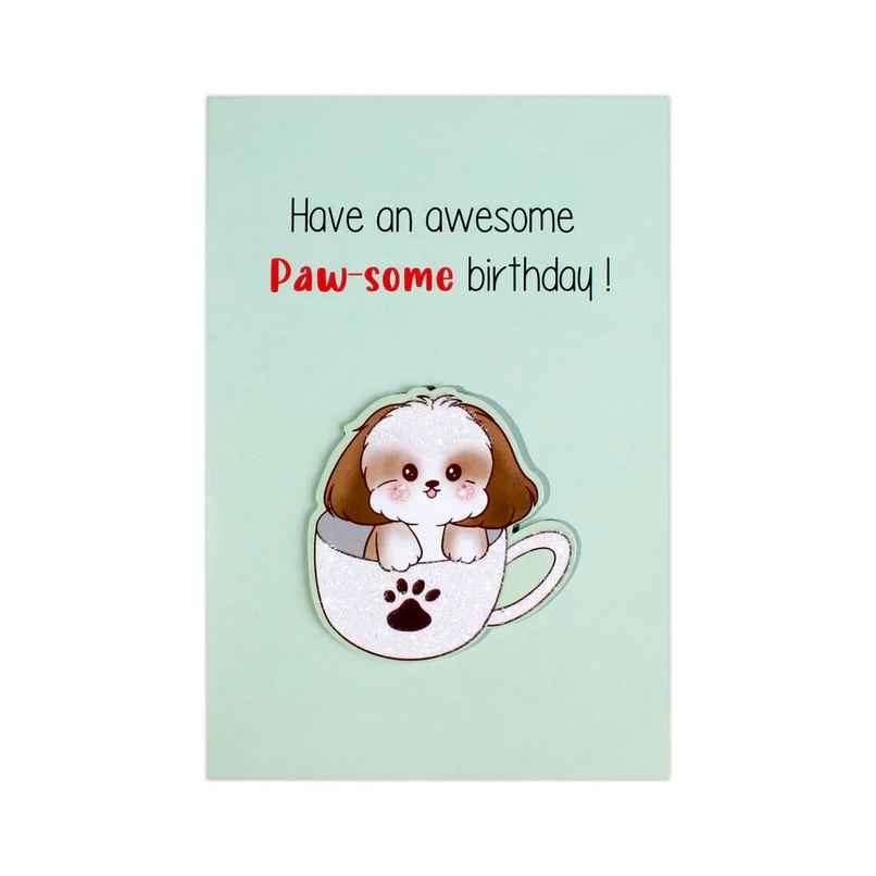 Itsy Bitsy Greeting Card & Envelope Pawsome Birthday 4 x 6 Inch 2 Pc Pb Lb