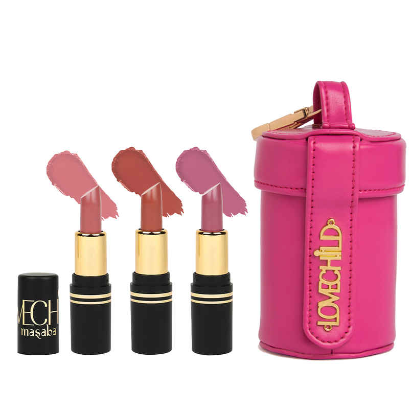 LoveChild Masaba Long Stay Ultra Matte Lipstick Kit | Buzzkill 2.0 + Soul Curry + Crack A Cookie