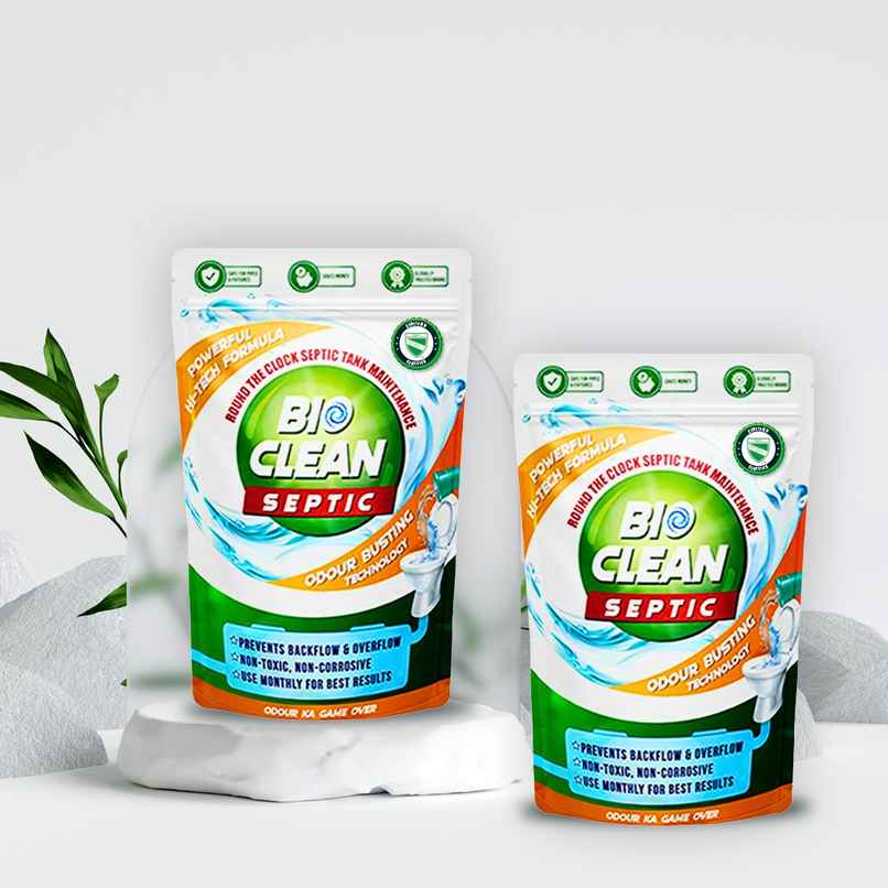 Bioclean Septic Tank Cleaner Powder | Odour Removal Formula Prevents Backflow & Overflow