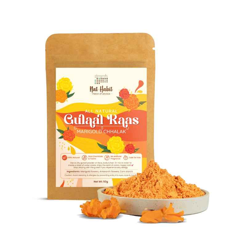Nat Habit Natural Organic Holi Color Gulal Orange - Marigold Chhalak