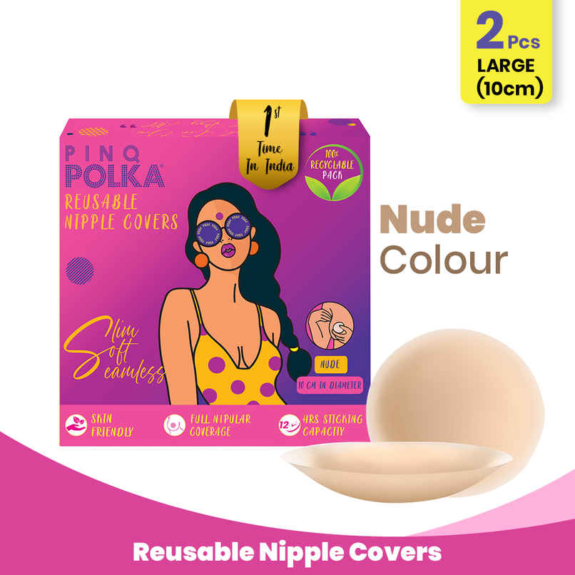 Pinq Polka Reusable Nipple Covers Regular 10 Cm - Nude Large Pinq Polka Reusable Nipple Covers Regular 10 Cm - Nude Large