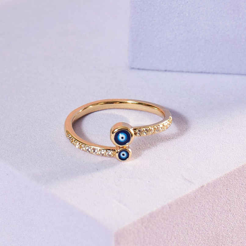 SALTY Amor Evil Eye Ring for Women and Girls| Anti-Tarnish | Blue