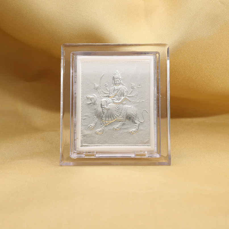 Durga Silver Frame | 999 Purity | P N GADGIL JEWELLERS
