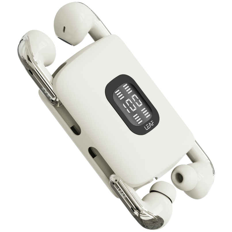 Leaf Buds X714 True Wireless 4 in 1 Earbuds with ANC | AI Sound App | 70H Playtime | Ivory