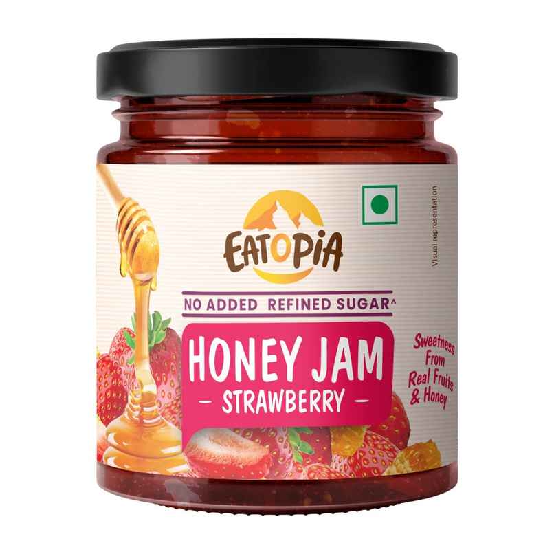 Eatopia Strawberry Fruit Honey Jam Spread| No Added Sugar