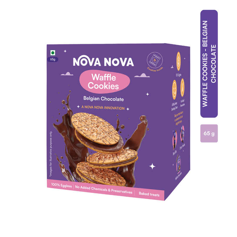 Nova Nova Mini Waffle Cookies - Belgian Chocolate - Pack of 6