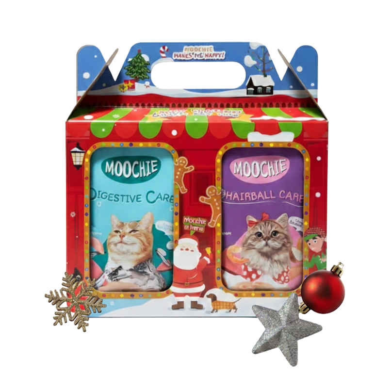 Moochie Cat Wet Food Christmas Hamper | 6 Assorted Flavours | Premium Variety Pack |Festive Gift Box