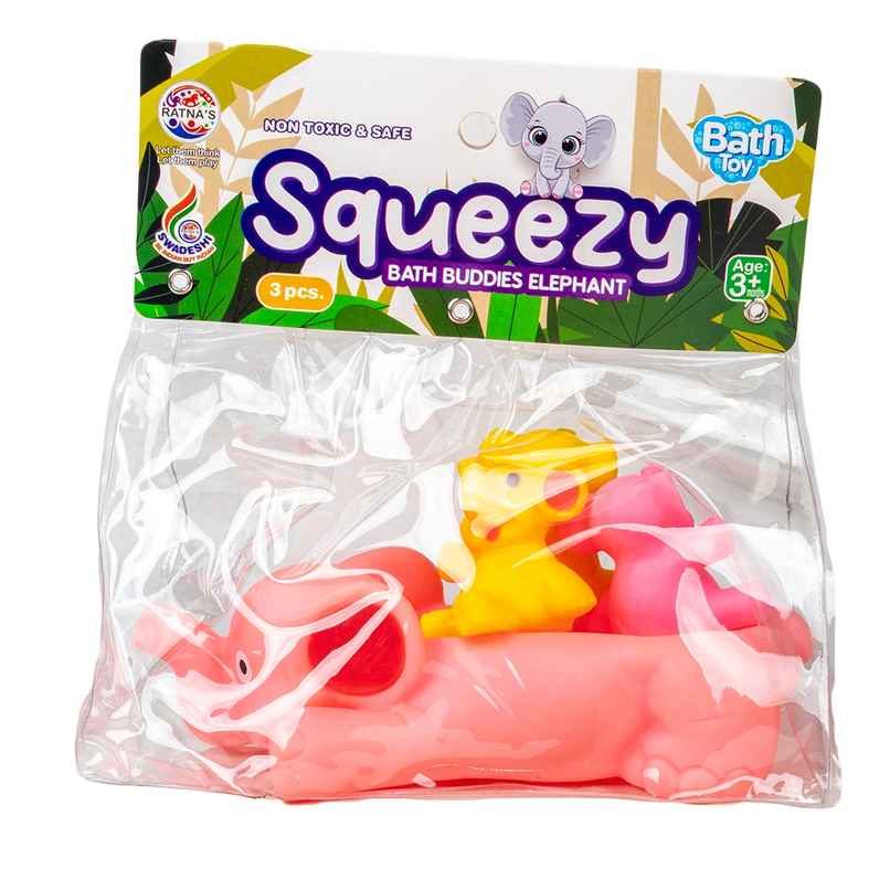 Ratna's Squeezy Bath Buddies Elephant 3 Pcs | Assorted