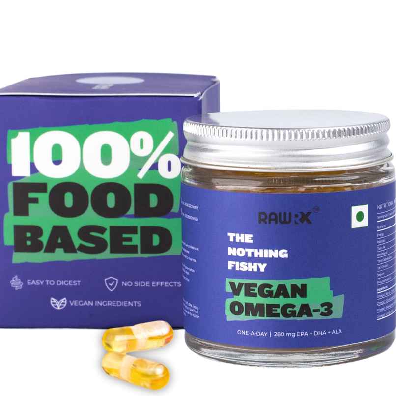 Rawrx Vegan Omega 3 Fatty Acid Capsules, 30 Vegetarian Caps (30 Days Supply) For Men & Women Rawrx Vegan Omega 3 Fatty Acid Capsules, 30 Vegetarian Caps (30 Days Supply) For Men & Women