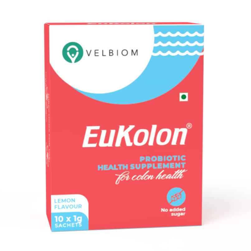 Velbiom Eukolon | Probiotic Supplement for Gut & Digestion | Pre + Probiotic | 10Bn CFU