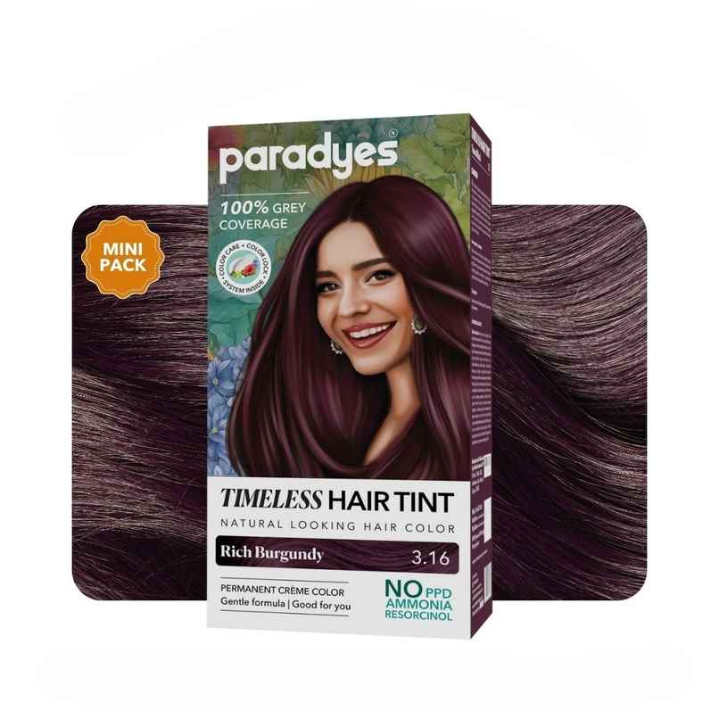Paradyes Mini Rich Burgundy Timeless Hair Tint for Complete Grey Coverage