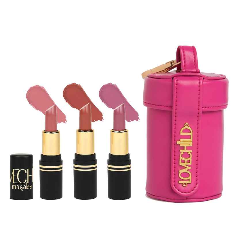 LoveChild Masaba Long Stay Ultra Matte Lipstick Kit | Buzzkill 2.0 + Soul Curry + Crack A Cookie