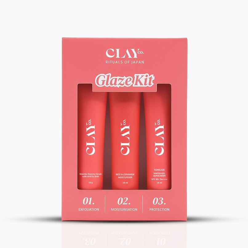 Clayco Glaze Minis Kit | Matcha Enzyme Scrub | Rice & Ceramide Moisturise