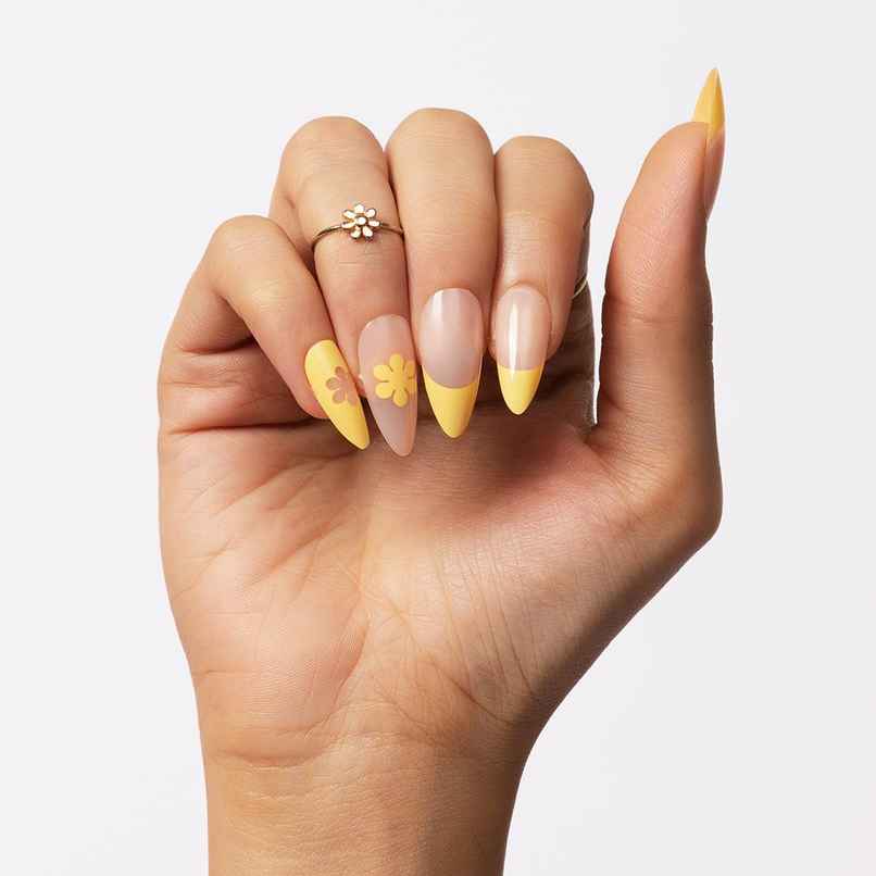 Gush Beauty | Reusable Luxury Press On Nails With Application Kit | Summer Flowers- Medium Almond Gush Beauty | Reusable Luxury Press On Nails With Application Kit | Summer Flowers- Medium Almond