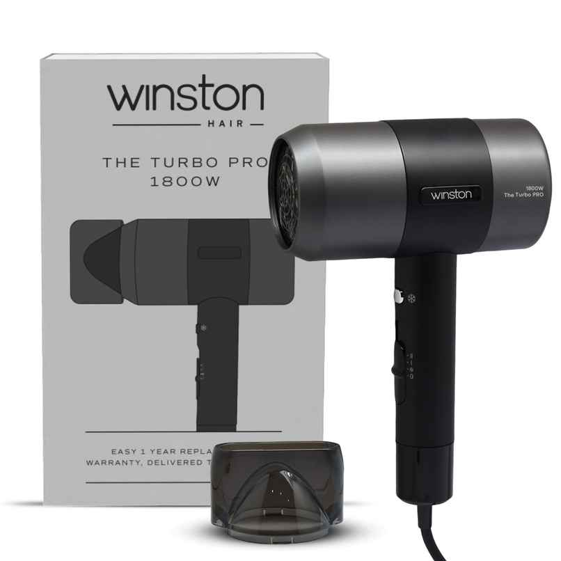 Winston Hair Dryer 1800W - Turbo Pro with Low Noise | Cool Shot & Overheat Protection - Black Winston Hair Dryer 1800W - Turbo Pro with Low Noise | Cool Shot & Overheat Protection - Black