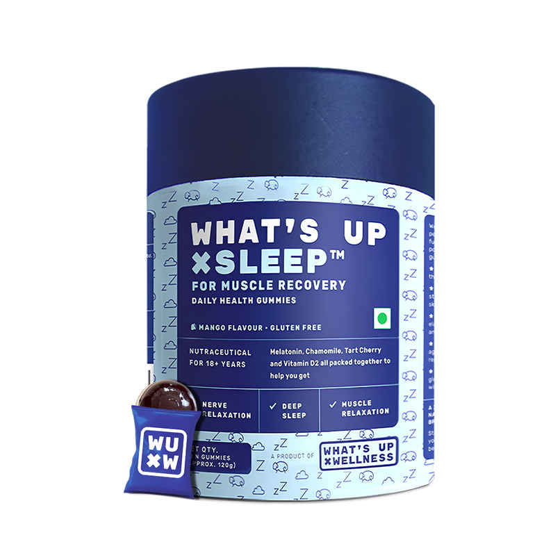 What's Up Wellness Melatonin Gummies For Sleep With Muscle Recovery & Nerve Relaxation For Men & Women