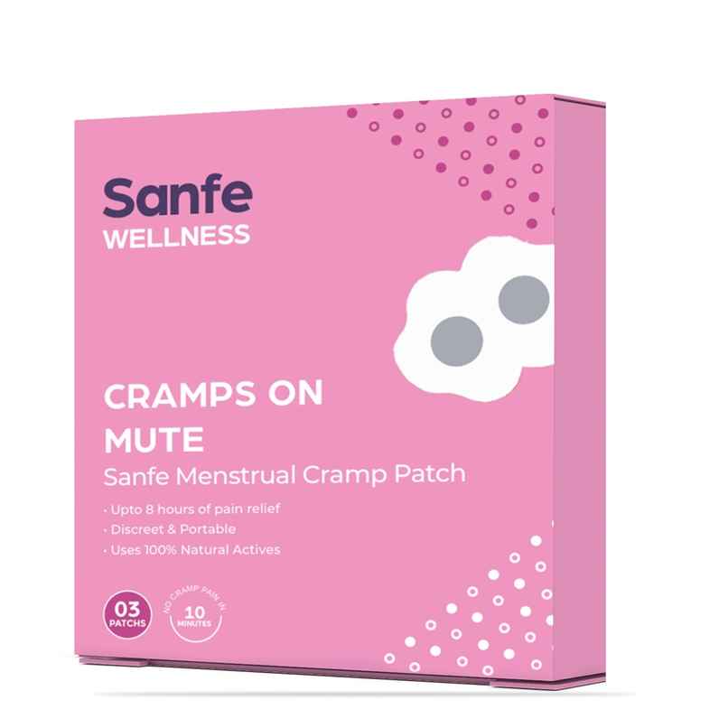 Sanfe Menstrual Cramp Patch | Upto 8 hr pain relief |100% natural actives |No side effects