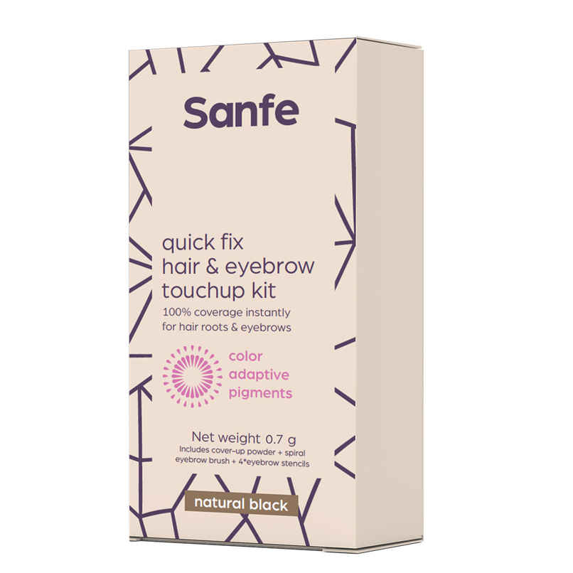 Sanfe Quick Fix Hair & Eyebrow Touch Up Kit - Black | Root Cover Up Powder Stick for Grey Hair Sanfe Quick Fix Hair & Eyebrow Touch Up Kit - Black | Root Cover Up Powder Stick for Grey Hair