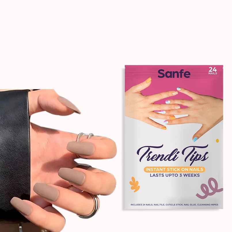 Sanfe Instant Stick On Nails - Holographic Almond 24 Reusable Artificial Fake Nail, Salon Look Sanfe Instant Stick On Nails - Holographic Almond 24 Reusable Artificial Fake Nail, Salon Look
