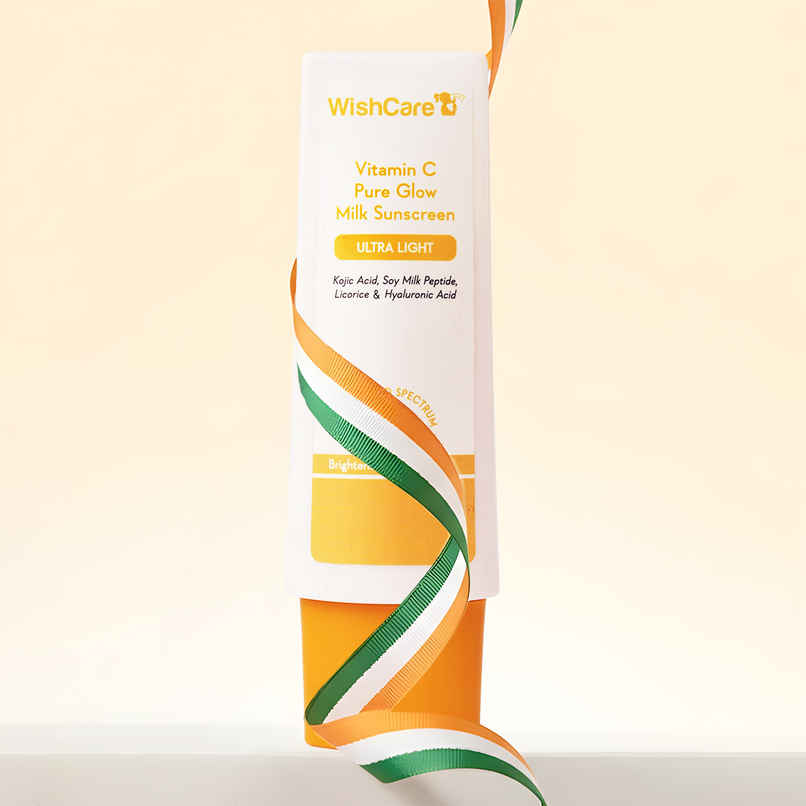 Wishcare Vitmain C Pure Glow Milk Sunscreen SPF 50 PA++++ - Ultra Light Weight