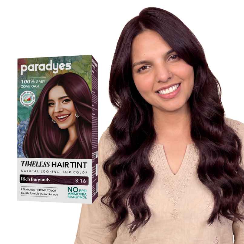 Paradyes Mini Rich Burgundy Timeless Hair Tint for Complete Grey Coverage