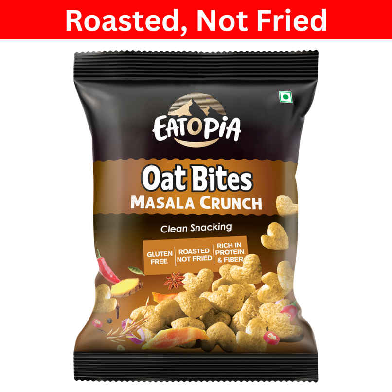 Eatopia Oats Bites Masala Crunch |Healthy Roasted Snacks