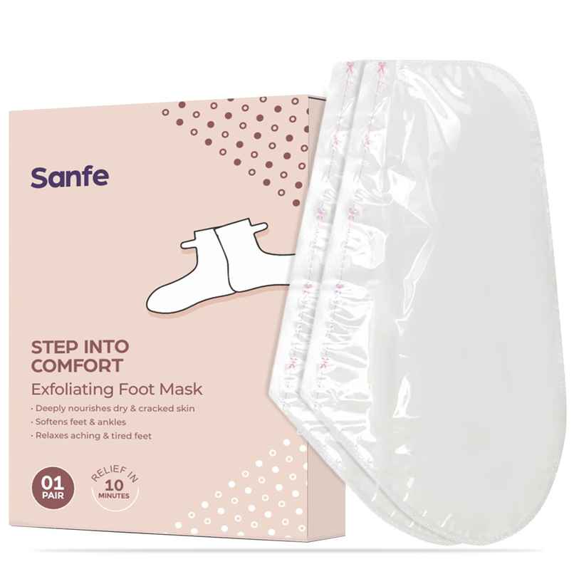 Sanfe Exfoliating Foot Mask | Exfoliates, Hydrates | Removes Dry Skin, Hard Calluses | 1 Pair Sanfe Exfoliating Foot Mask | Exfoliates, Hydrates | Removes Dry Skin, Hard Calluses | 1 Pair