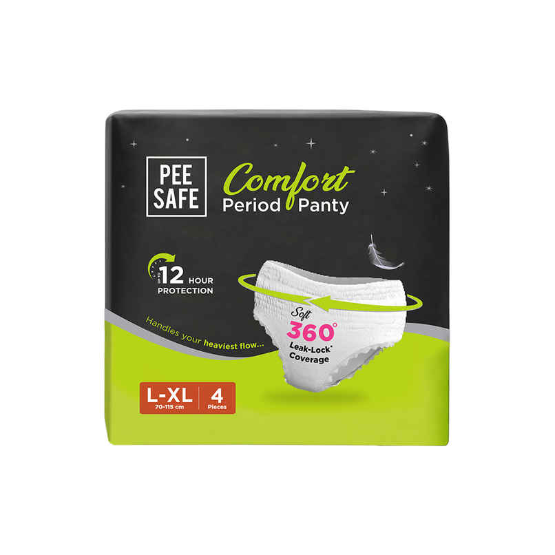 Pee Safe Disposable Leak-Proof Period Panty|Seamless, Comfortable for Day & Night Protection (L-XL)
