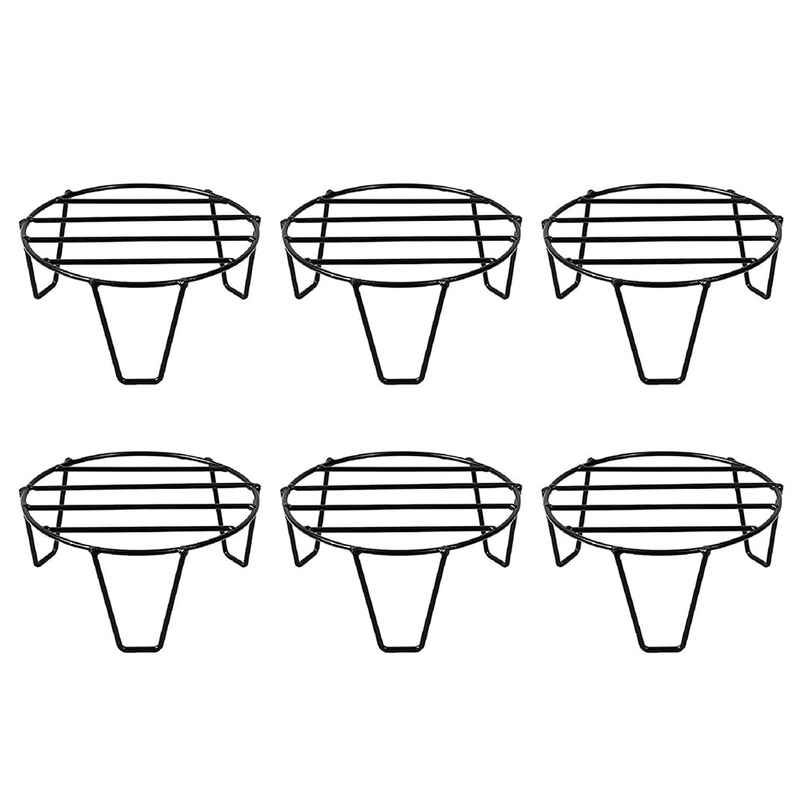 TrustBasket Eclips Stand | Black | Set of 6 | Strong Planter Stand for Balcony Garden & Home Decor