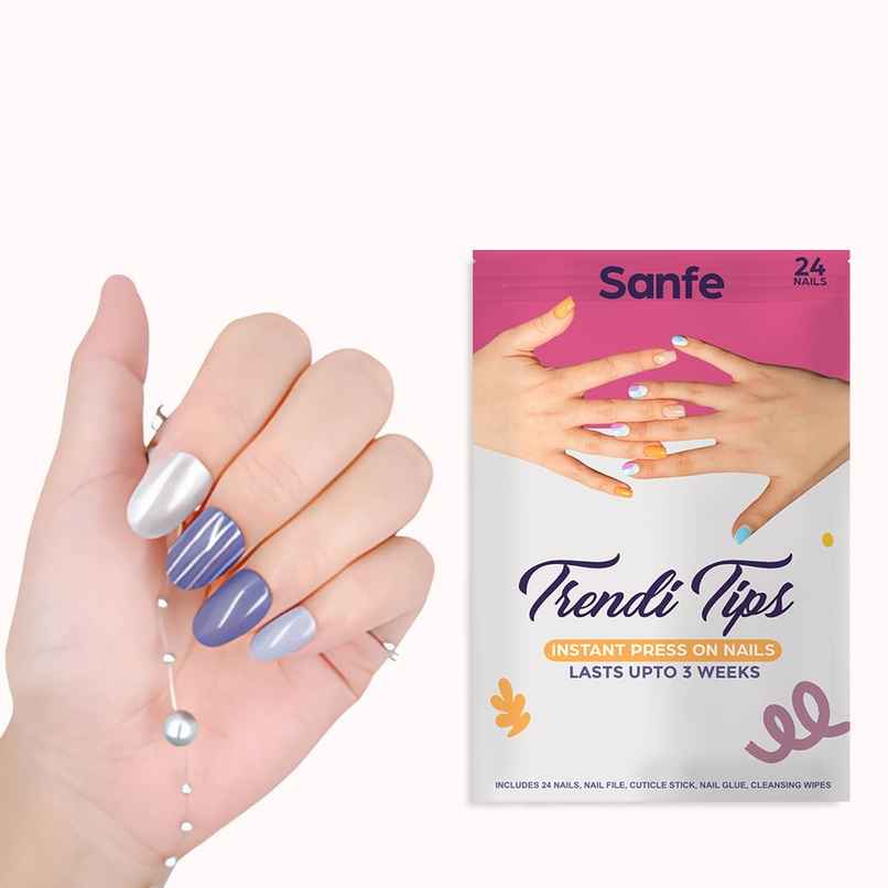 Sanfe Instant Stick On Nails - Purple Chrome Sanfe Instant Stick On Nails - Purple Chrome