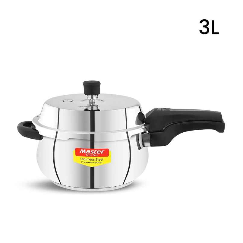 Master Nexa Stainless Steel Outer Lid Handi Pressure Cooker 3L, Gas And Induction Stove Compatible