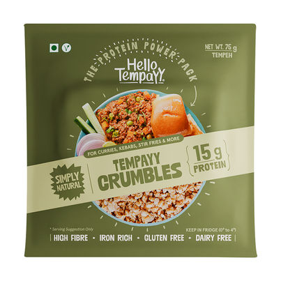 Hello Tempayy 15g Protein Tempeh Crumbles - Low Fat & High Fibre | Soy Tempeh