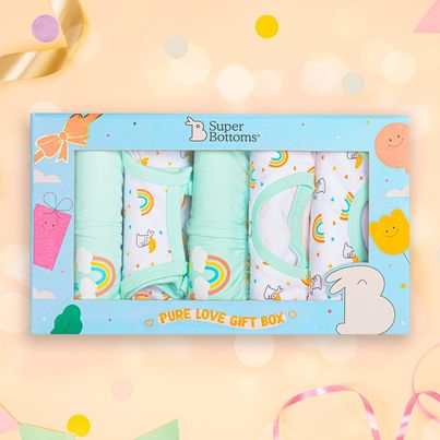 SuperBottoms Pure Love Gift Set For Newborn (0-6 Months) Boys & Girls