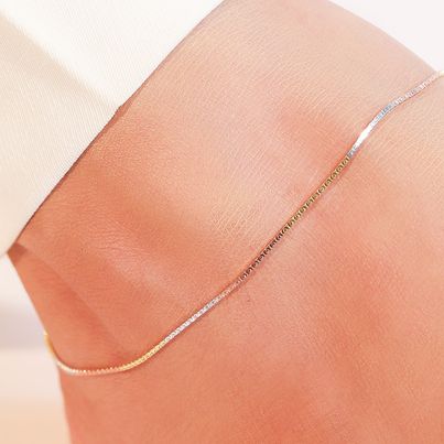 Zavya Solid Tri-Colour Plated 925 Sterling Silver Chain Anklet