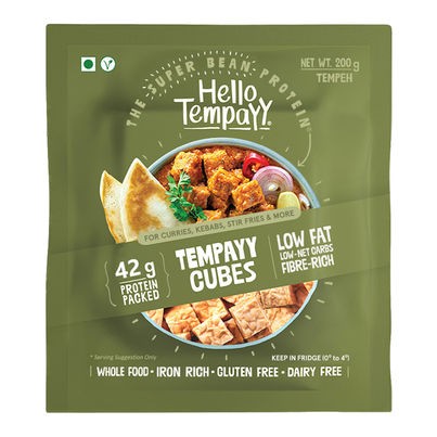 Hello Tempayy 42g Protein Natural Tempeh Cubes - Low Fat & High Fibre Hello Tempayy 42g Protein Natural Tempeh Cubes - Low Fat & High Fibre