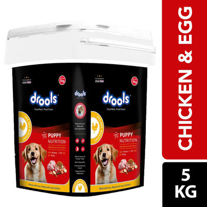 Drools Chicken And Egg Puppy Dry Dog Food Inside Container