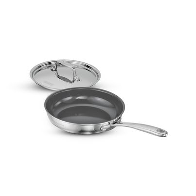 Tramontina Fusao Healthy Triply Ceramic 20cm Frypan EX+ with SS 304 lid | Non Toxic (PFAS/PTFE/PFOA Free) Omlete Pan | Saute | Induction Friendly | Stay Cool Handle I 10 Year Warranty