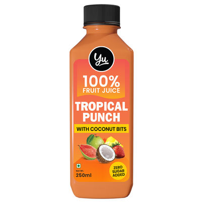 Yu Tropical Punch 100% Mixed Fruit Juice With Coconut Bits