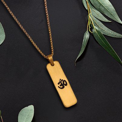 Astrotalk Gold Plated Om Pendant