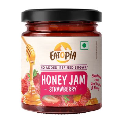 Eatopia Strawberry Fruit Honey Jam Spread| No Added Sugar