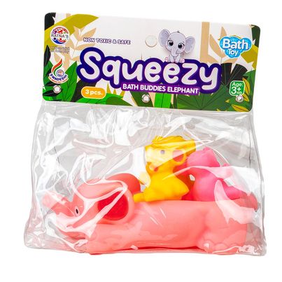 Ratna's Squeezy Bath Buddies Elephant 3 Pcs | Assorted