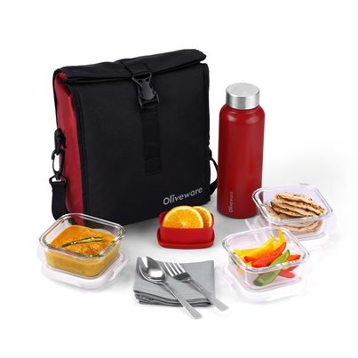 Oliveware Crystal Lunch Box - Maroon